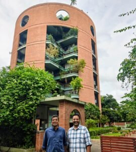 Santosh and I catching up in Pune